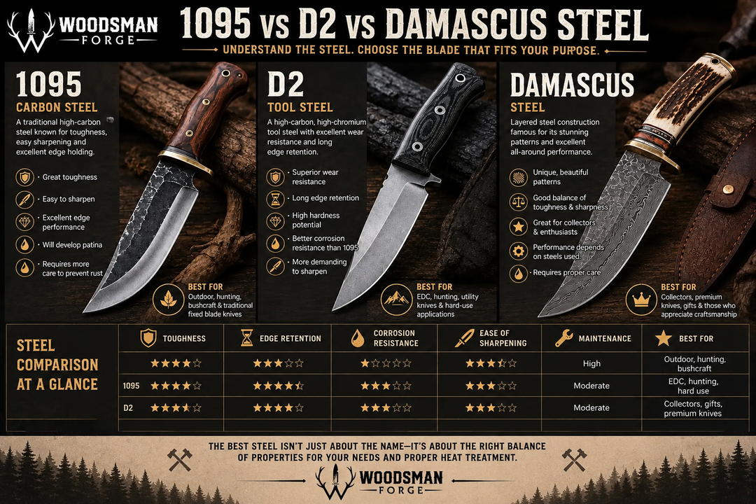 1095 vs D2 vs Damascus Steel: Which Knife Steel Is Right for You?