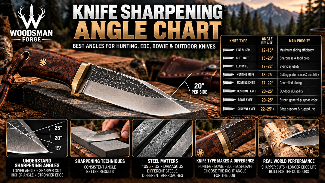 Knife Sharpening Angle Chart: Best Angles for Hunting, EDC, Bowie & Outdoor Knives