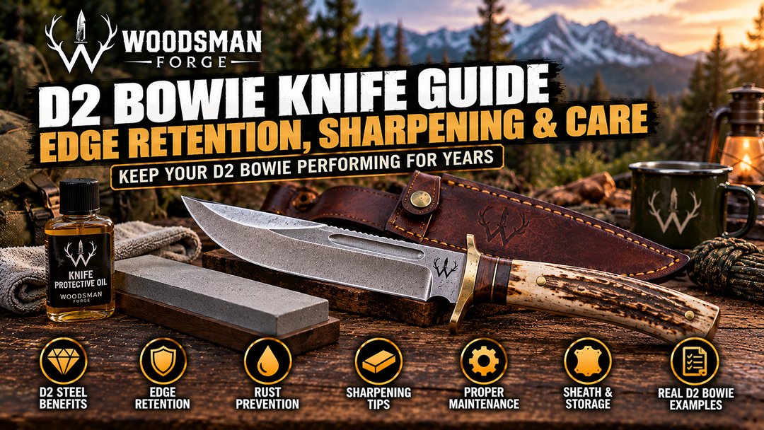 D2 Bowie Knife Guide: Edge Retention, Sharpening & Care