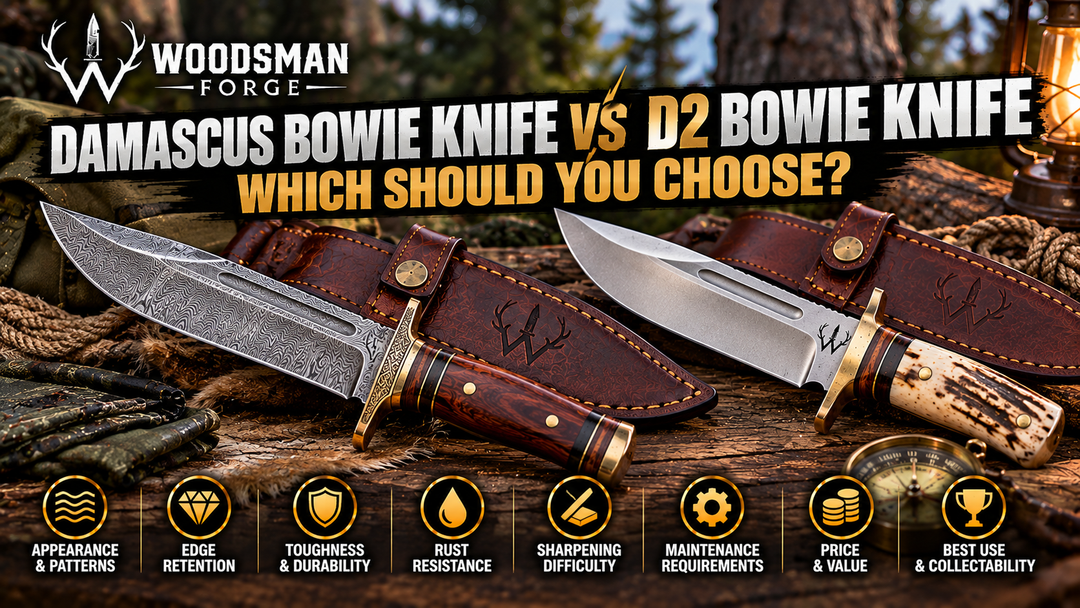 Damascus Bowie Knife vs. D2 Bowie Knife: Which Should You Choose?