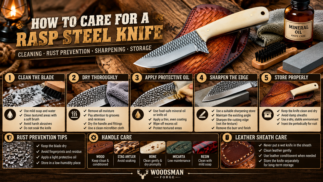How to Care for a Rasp Steel Knife: Cleaning, Rust Prevention & Sharpening