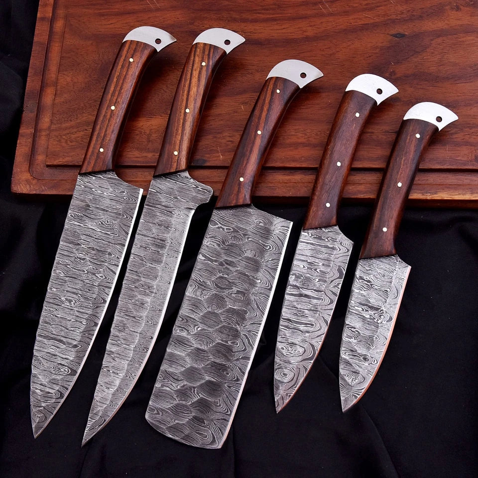 Handmade Chef Knife Set | Kitchen Knives | Outdoor Camping | WOODSMAN FORGE
