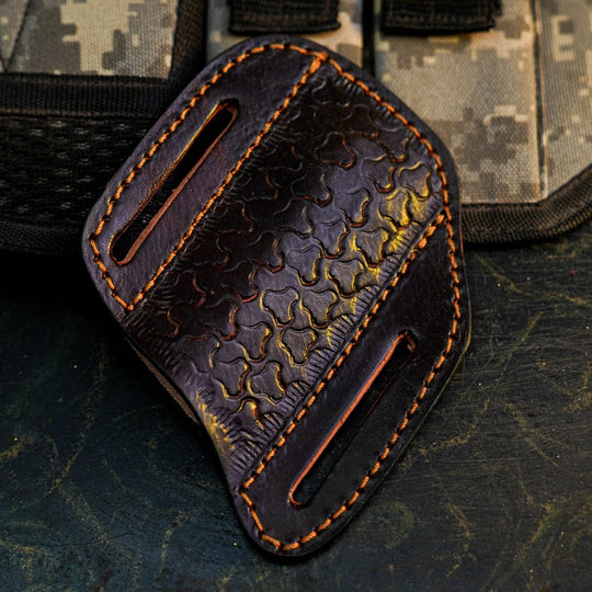 Damascus Folding Pocket Knife with Resin Handle | Handmade Hunting Knife