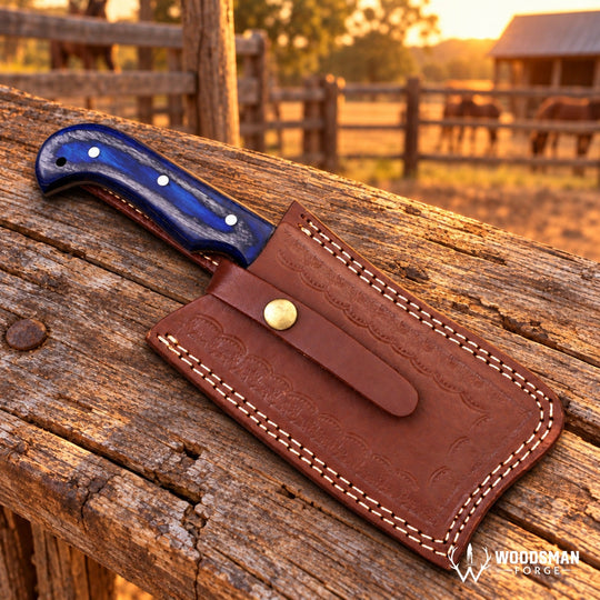 Oakveil Hearthline™ Handmade Damascus Kitchen Knife – 1095 &amp; 15N20 Steel WOODSMAN FORGE