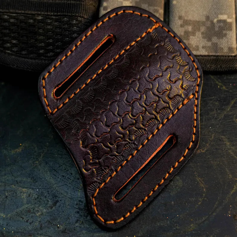 Damascus San Mai Knife with Camel Bone Handle