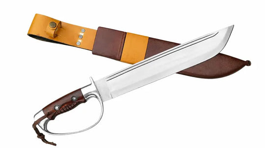 18-Inch D2 Steel D-Guard Bowie Knife with Rosewood Handle