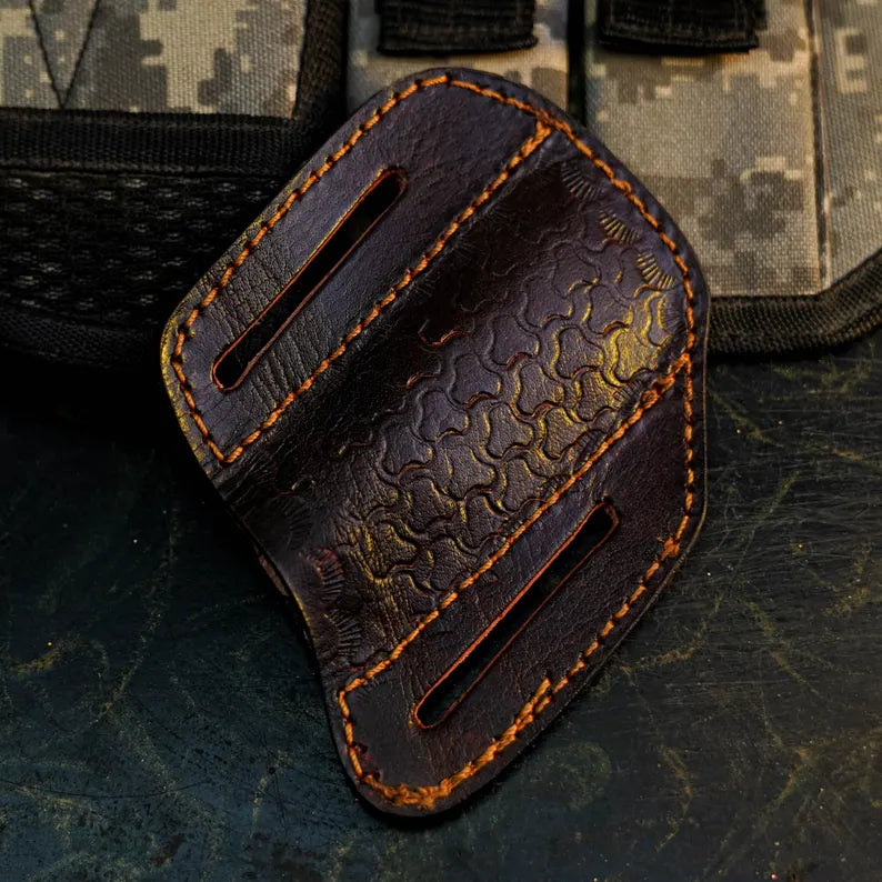 Damascus San Mai Hunting Knife with Wenge &amp; Resin Handle