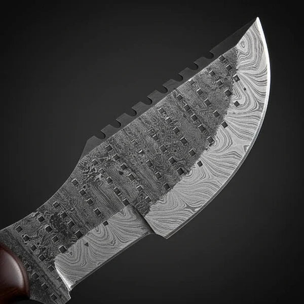 Hand Forged Damascus Tracker Knife with Genuine Stag Antler Handle