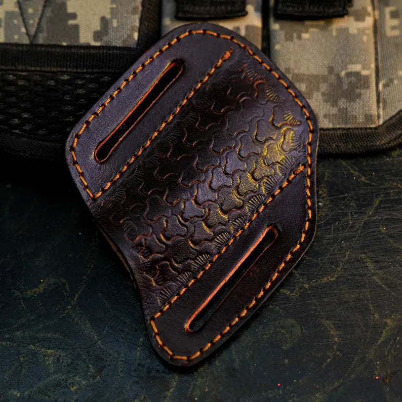 Handmade Damascus Folding Pocket Knife with Resin Handle