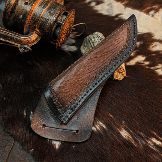 8.7" Handmade Damascus Knife – Full Tang Hybrid Handle &amp; Sheath