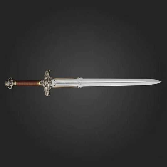 Handcrafted Barbarian Broad Sword with Dragon Guard &amp; Skull Pommel